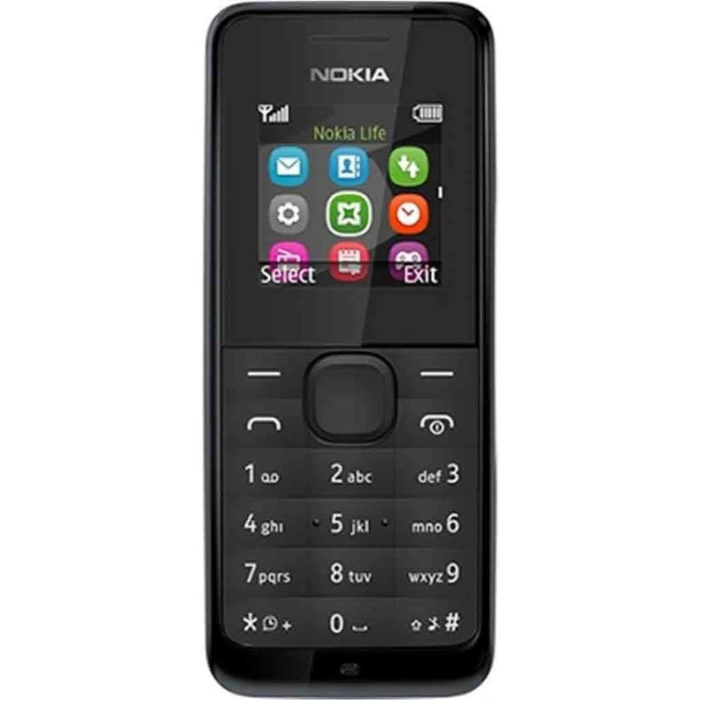 Cell Phone, Nokia 105, 2G, Black, Catalog #5805-Ca-002-0002