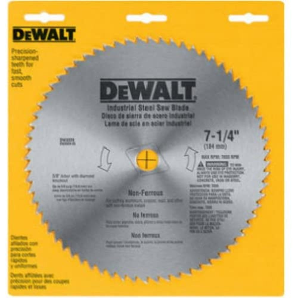 Blade, Circular Saw, Wood Cutting, Steel, 7-1/4 Inches X 68 Teeth, DW3329