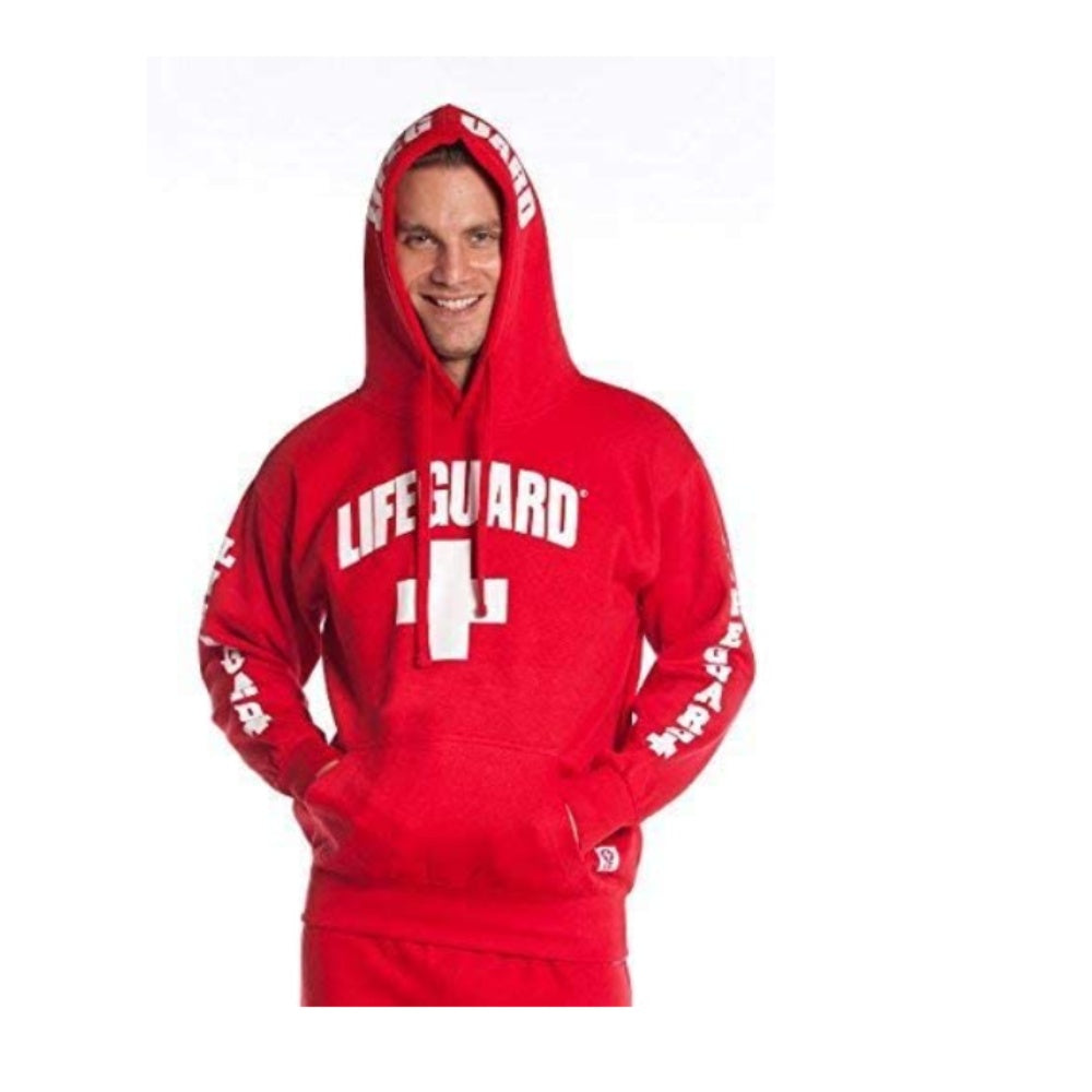 Sweat, Shirt, Lifeguard, Hoodie, Red, X-Large, 76