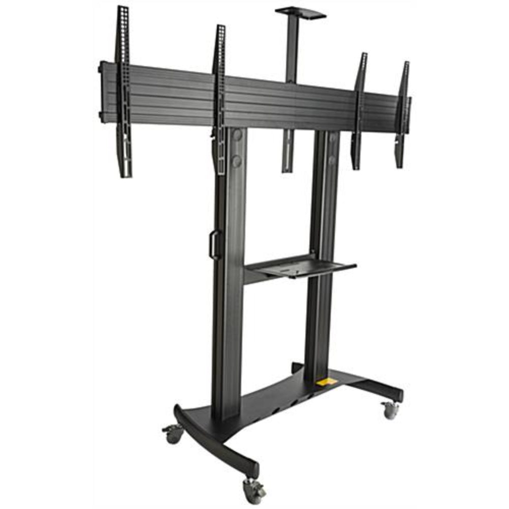 Dual Tv Stand, Fits (2) 40”-60” Screens Side By Side, Height Adjustable Mount - Black, EMDB4060BK