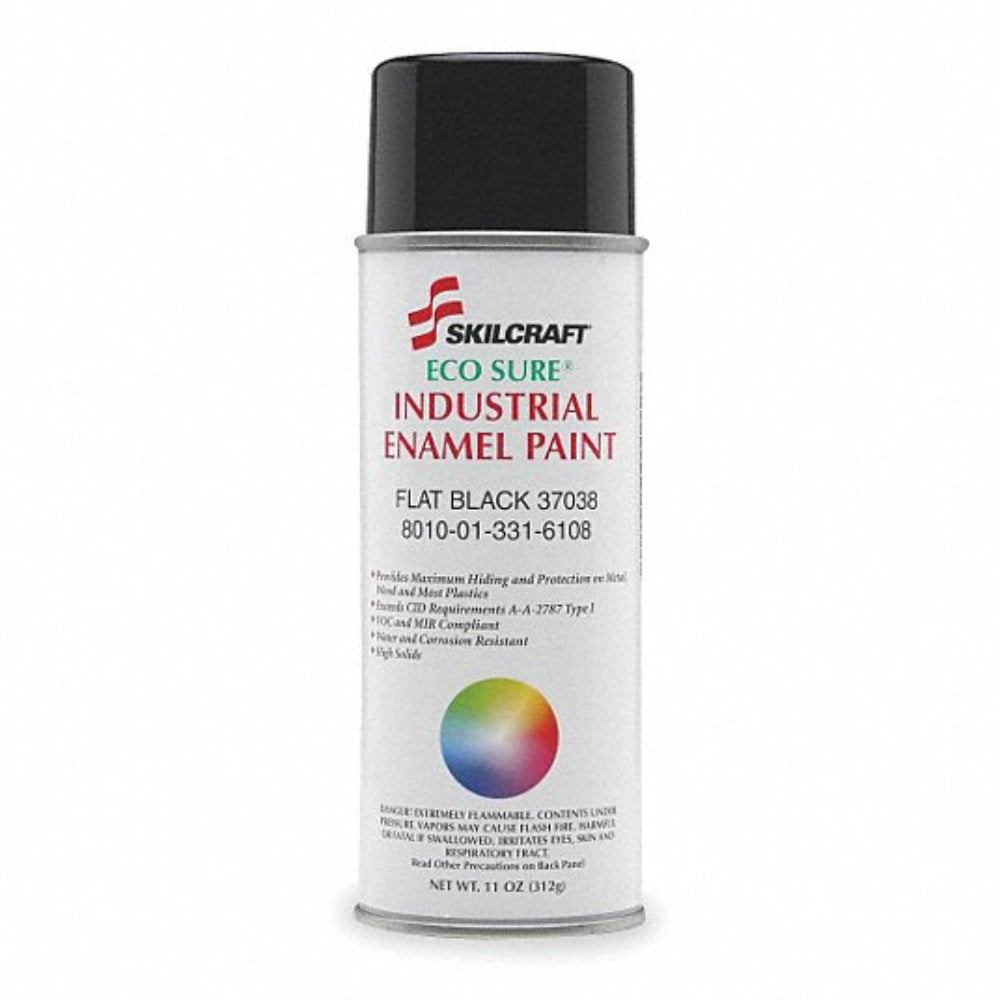 Paint, Enamel, Flat, Spray, Black, 11 Oz, A-A-2787, AA2787-1-16OZ-37038, A-A-2787 TY1, A-A-2787 TY1, 0674-390