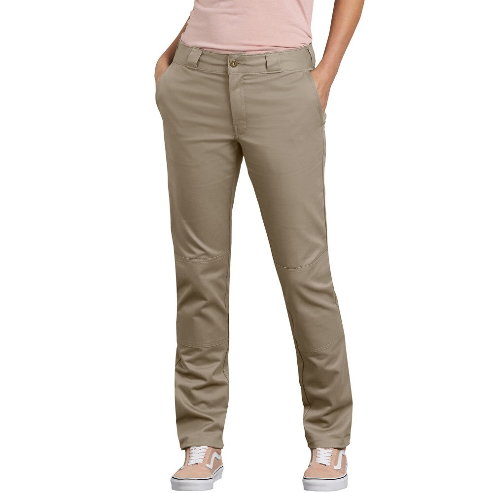 Pants, Women’s, Slim Fit, Straight, Double Knee, Desert Khaki, Fp811