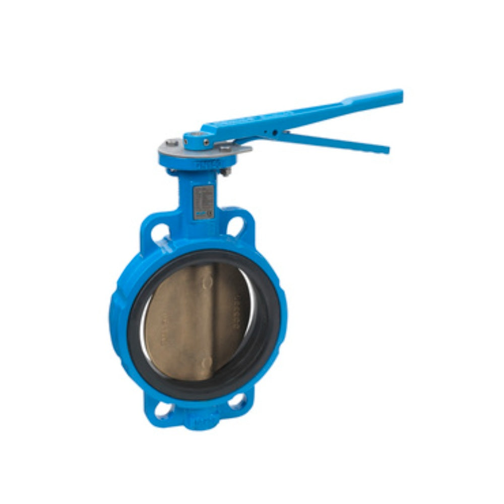 Valve, Butterfly, Wafer, Squeeze Handle, Ductile Cast Iron, Blue, Pn16 Dn100, 52 Mm, FIG. 6721 (13331265)