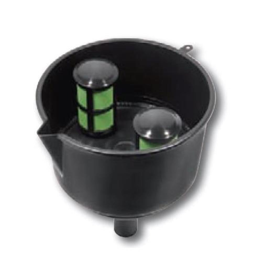 Funnel, W/ Filter Element, 15Gpm, Polypropylene, Black, 10 X 8.5 Inches F15