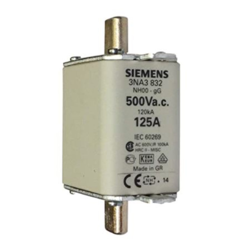 Siemens 125A 00 Nh Centred Tag Fuse, Gg, 500V Ac
