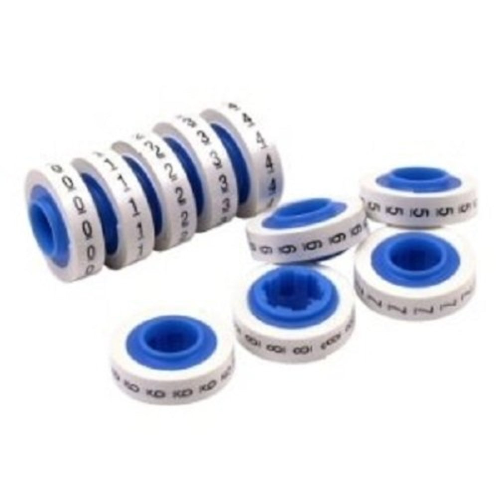 Marker, Wire, Designation 0-9 Tape: Refills Wire Marker, Printed On Roll Consecutive Numbers 0-9, SER-O-9-121