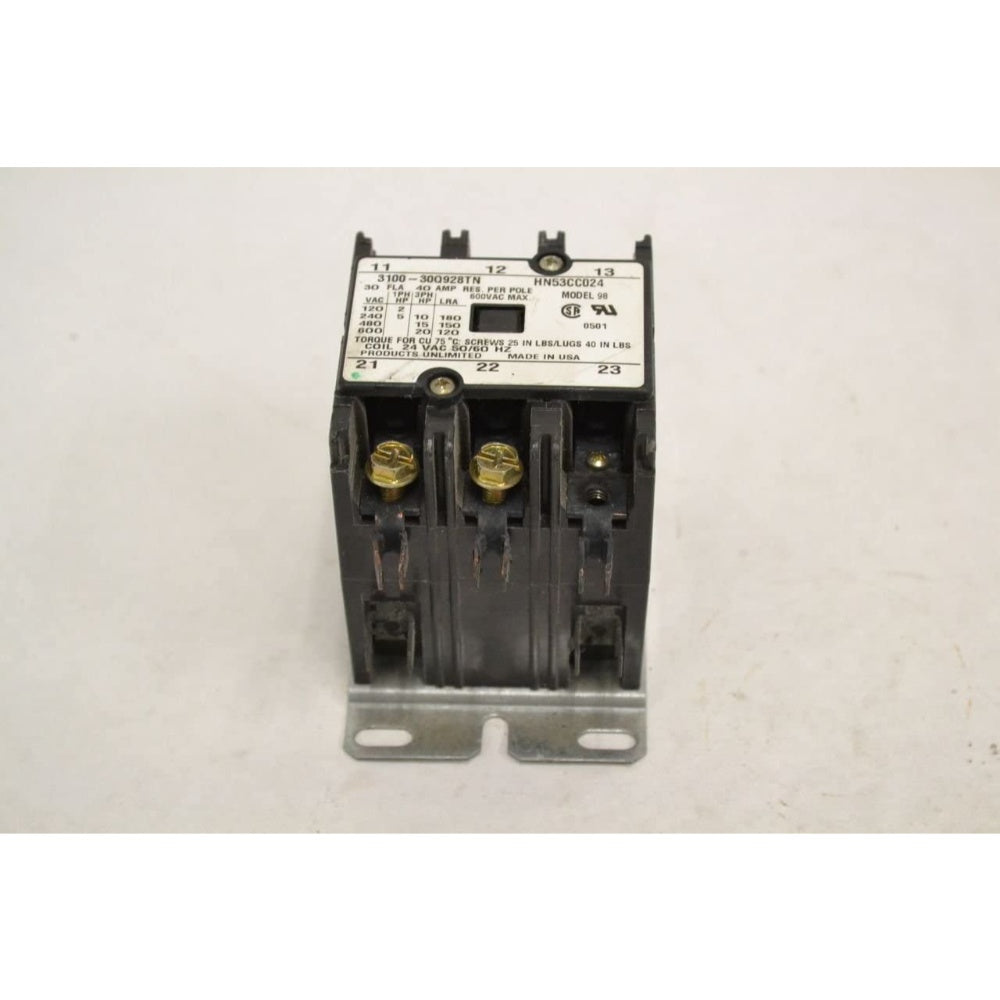 Hongfa Magnetic Contactor, 24 Coil Volts, 50/60 Hz, Ue- Ac 230V/800V, HN53TA024NC
