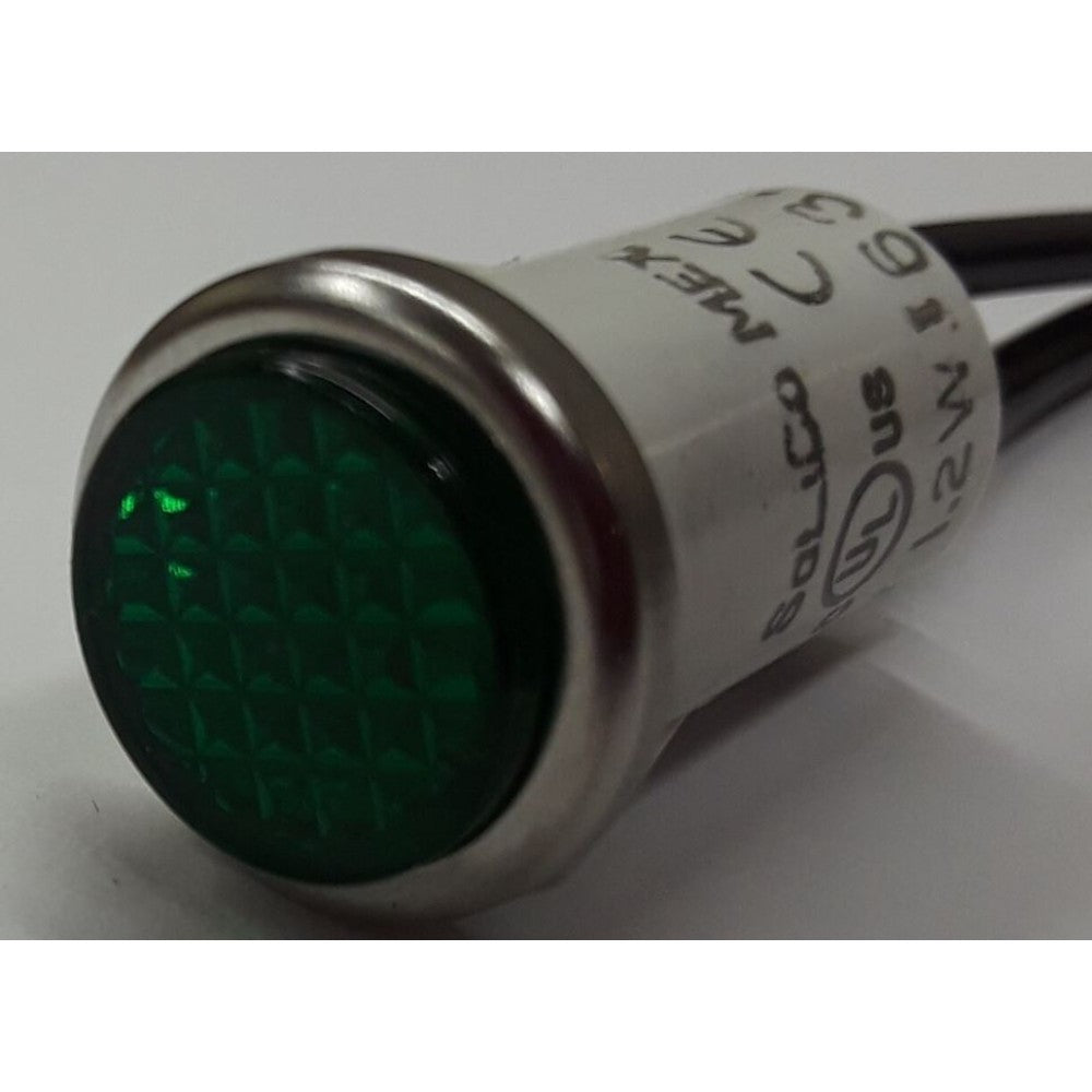 Light, Indicator, Incandescent, Green. Round, 14V, 0.5 Inch 2935-1-11-37340