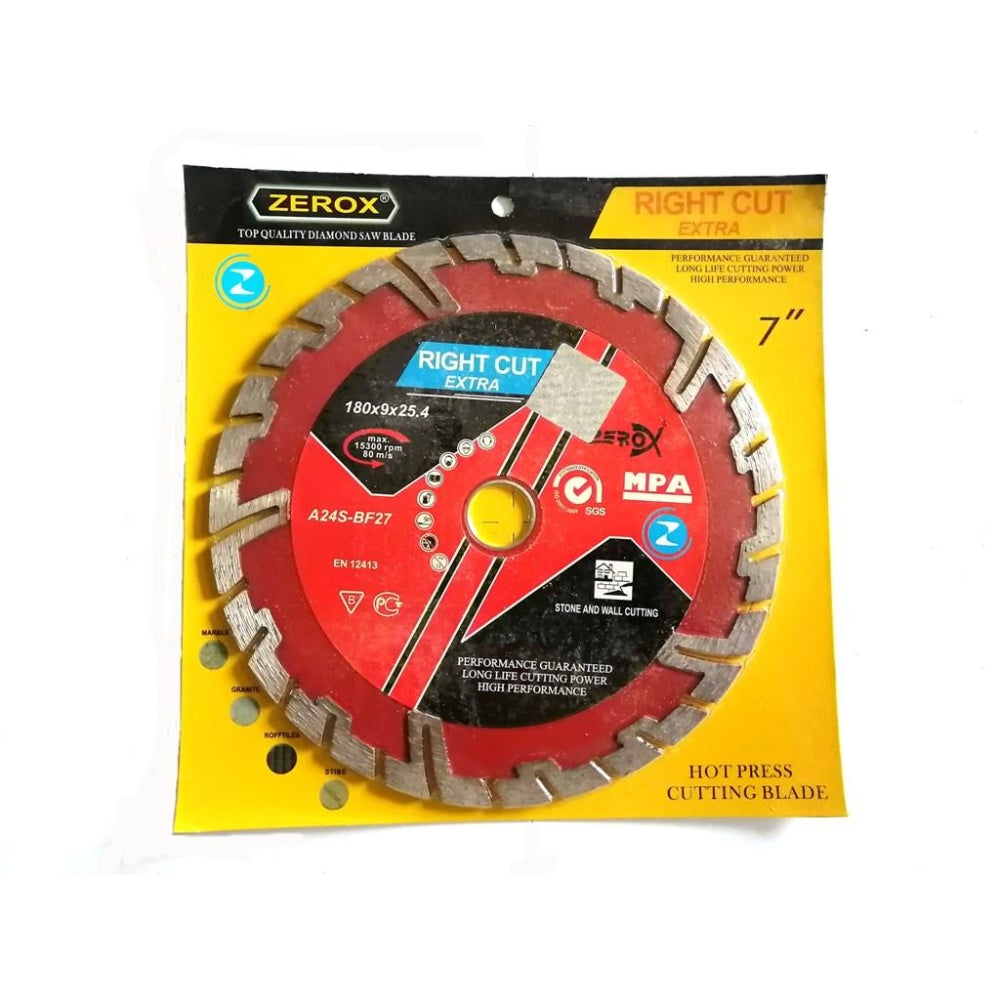 Diamond Concrete Cutting Disc/Elmas Uclu Beton Kesme Diski, 7 INCH