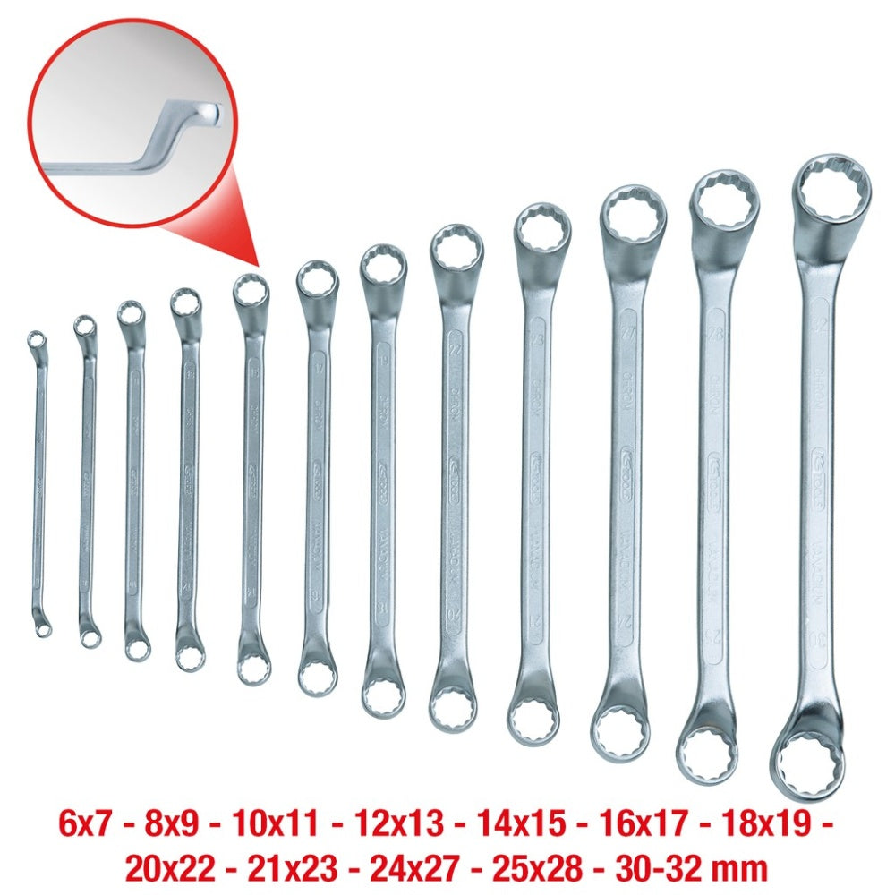 Double Offset Ring Spanner Set /Yildiz Anahtar Takimi, 12 PCS