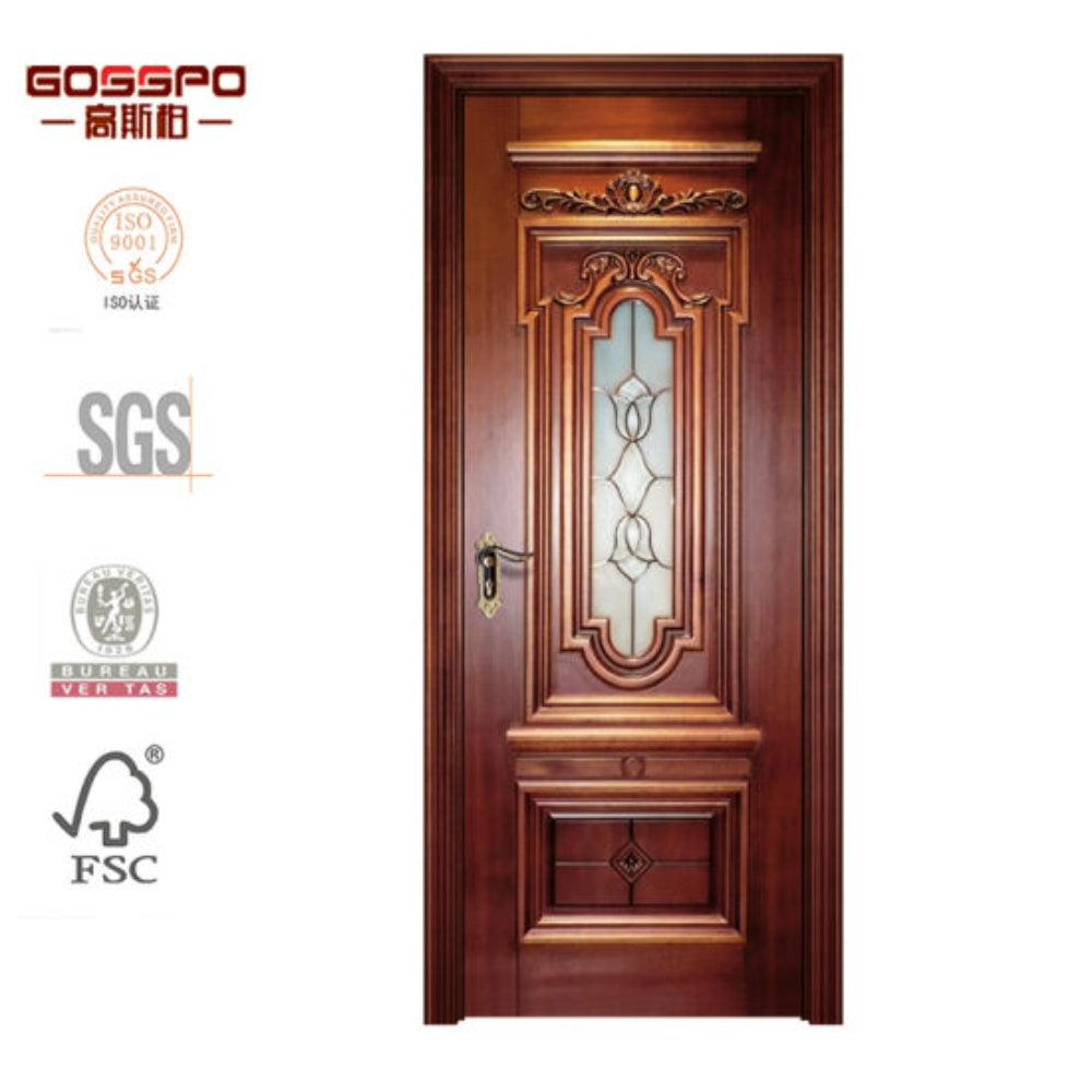 Book Shelf With Glass And Wooden Doors, Color: Oak, Brand: Shifa, Made In China