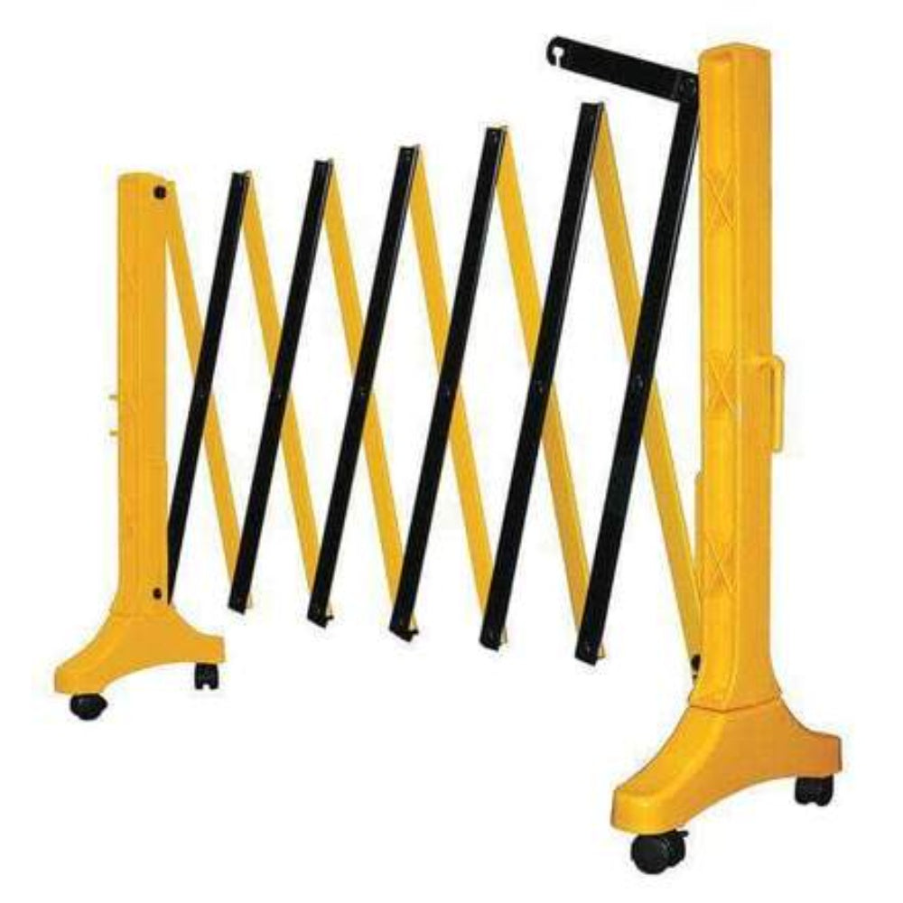 Barricade, Portable, Plastic, Yellow & Black, 139 X 37 Inches, XPANDIT