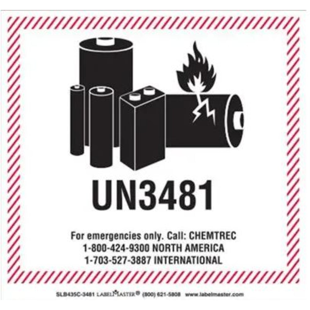 Chemtree Un3481 Lithium Battery Handling Marking, 120Mm X 110Mm, Pvc Free Film, SLB435C-3481