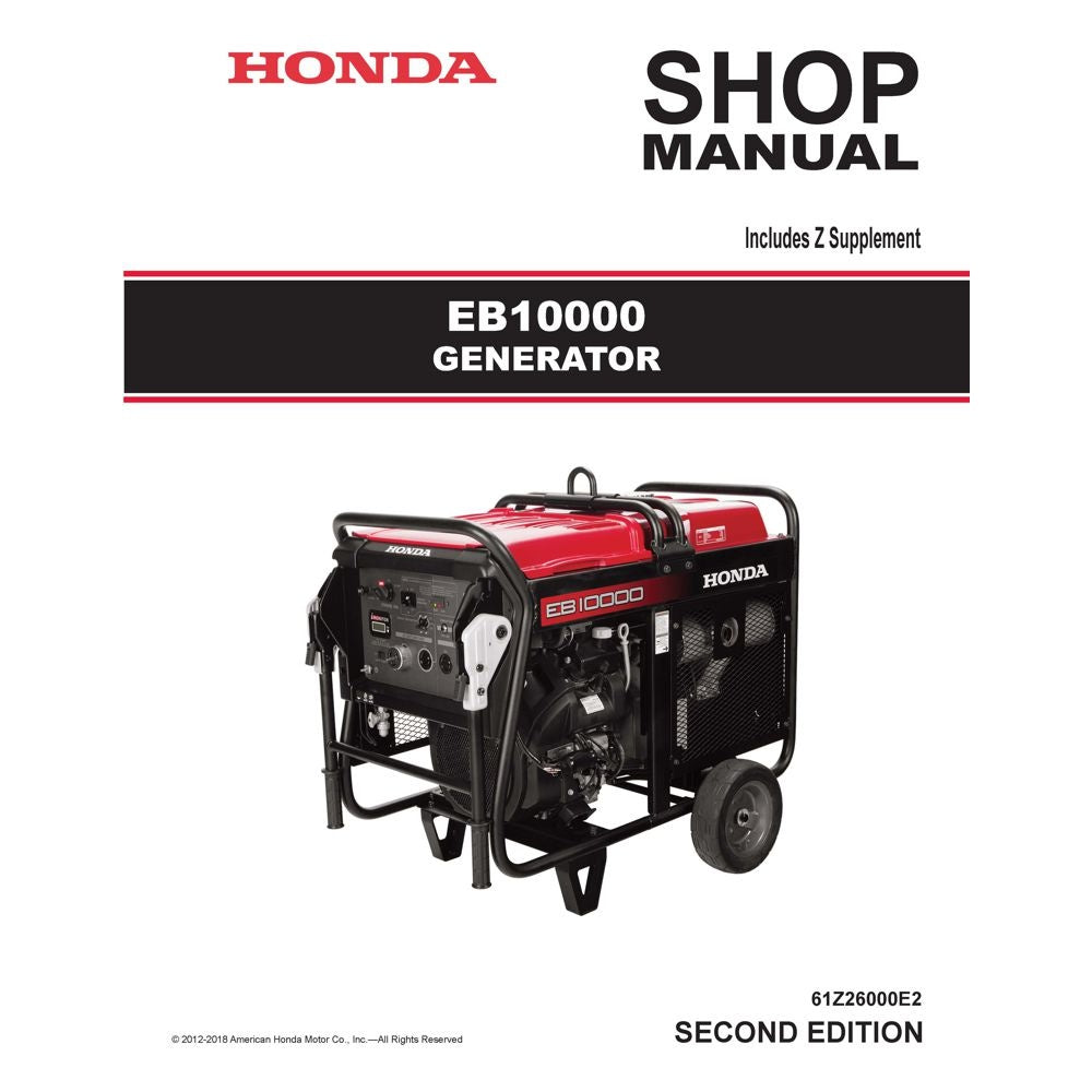 Eb10000 Generator Shop Manual, 61Z26000E2