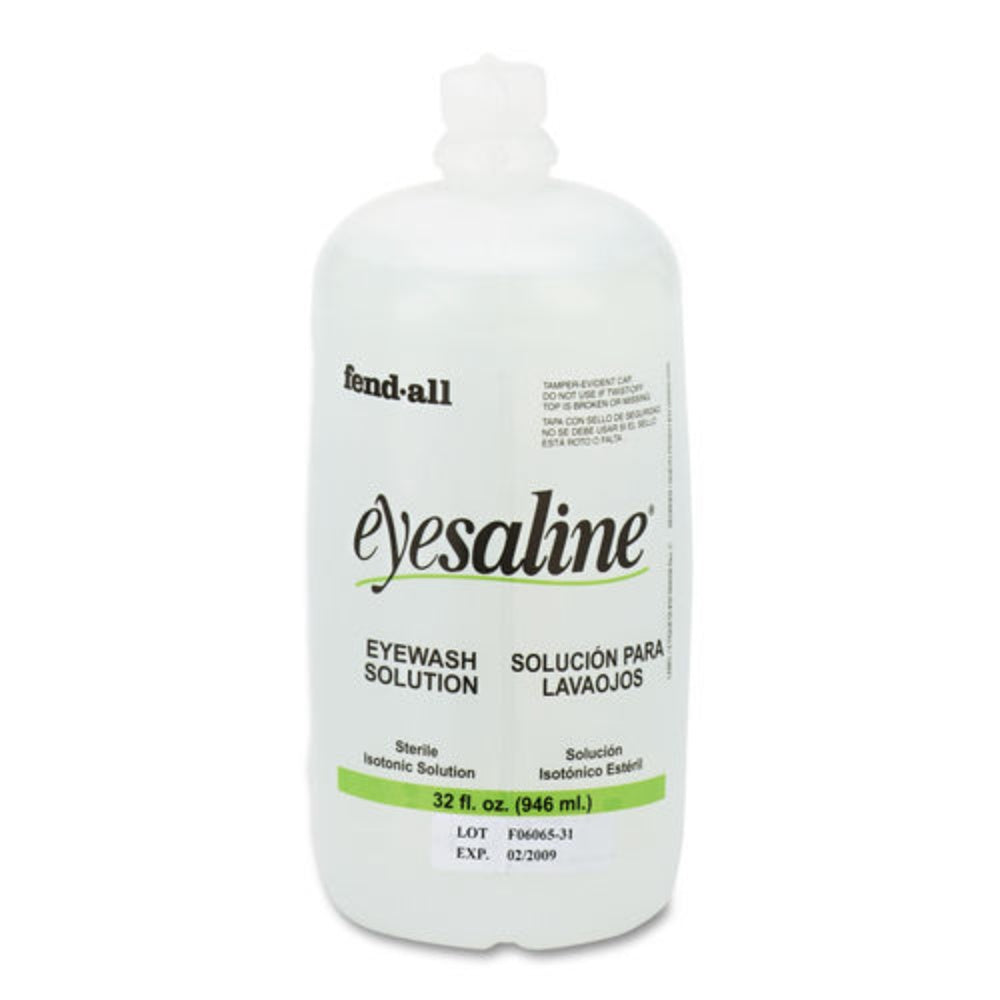 Bottle Refill, Saline Solution, Eyewash, 32 Oz., FND3200045500EA