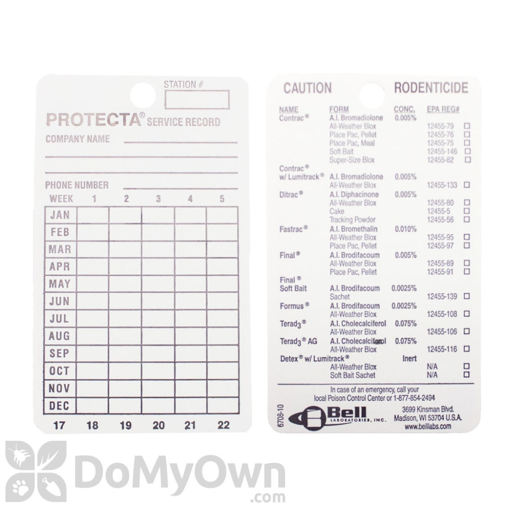 Card, Service Record, 2.5 X 4.2 X 1.1 Inches, SC1995