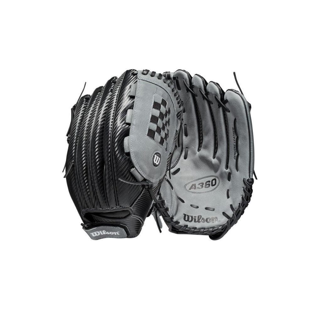Mitt, Softball, Infield, Right, Leather, Black/Grey, 14 Inches, WBW10019414