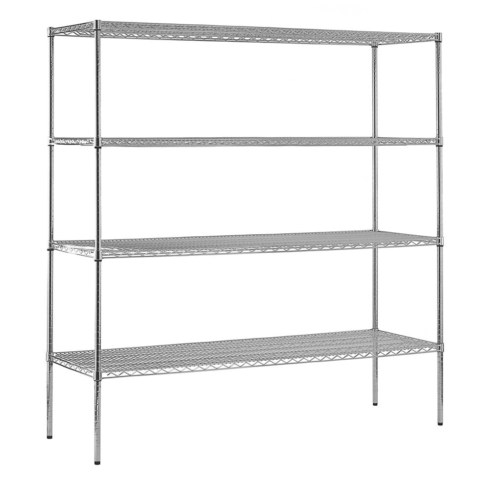 Shelving, Storage And Display, Add-On Unit, Jaken Chrome, 4-Shelf, 24 X 72 X 74 Inches, WMC247274-4