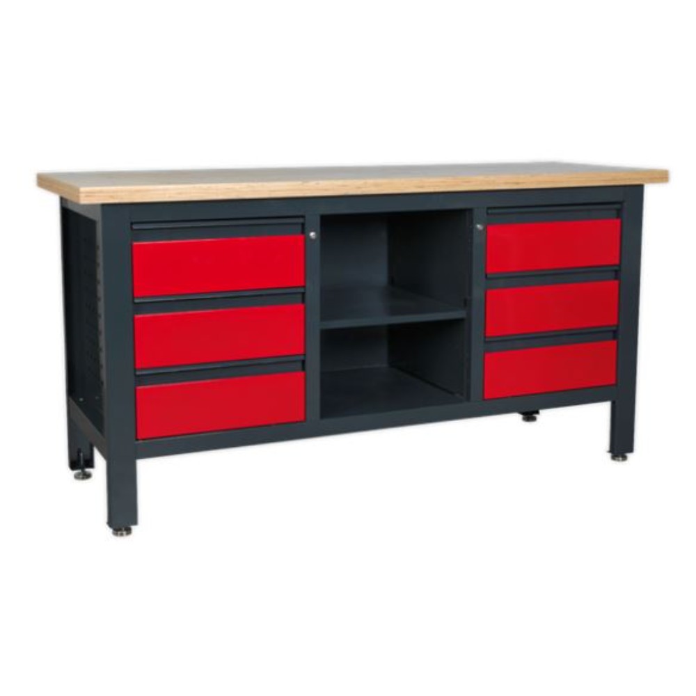 Workstation With 6 Drawers & Open Storage Ap1905D