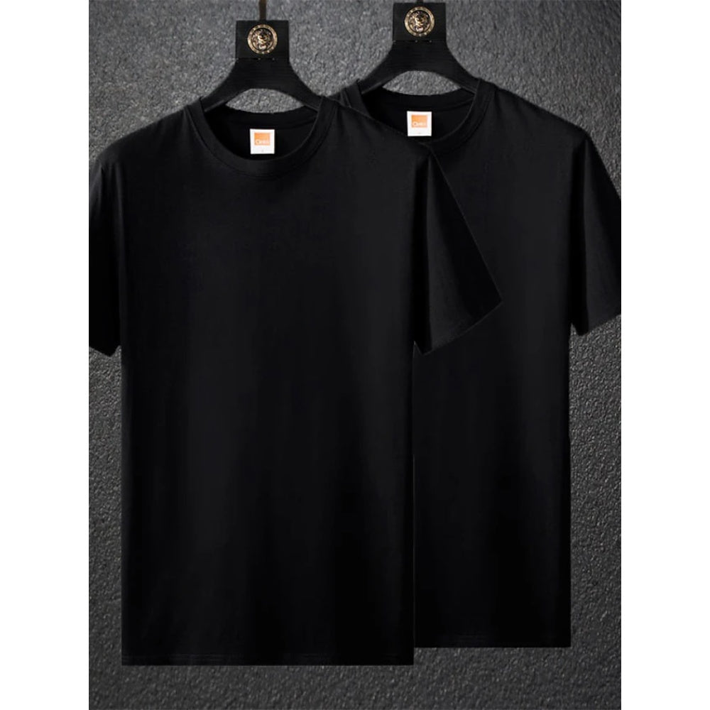 Shirt, Man'S, Short Sleeve, Round Neck, Cotton, Black, Med, G500-BLACK-M