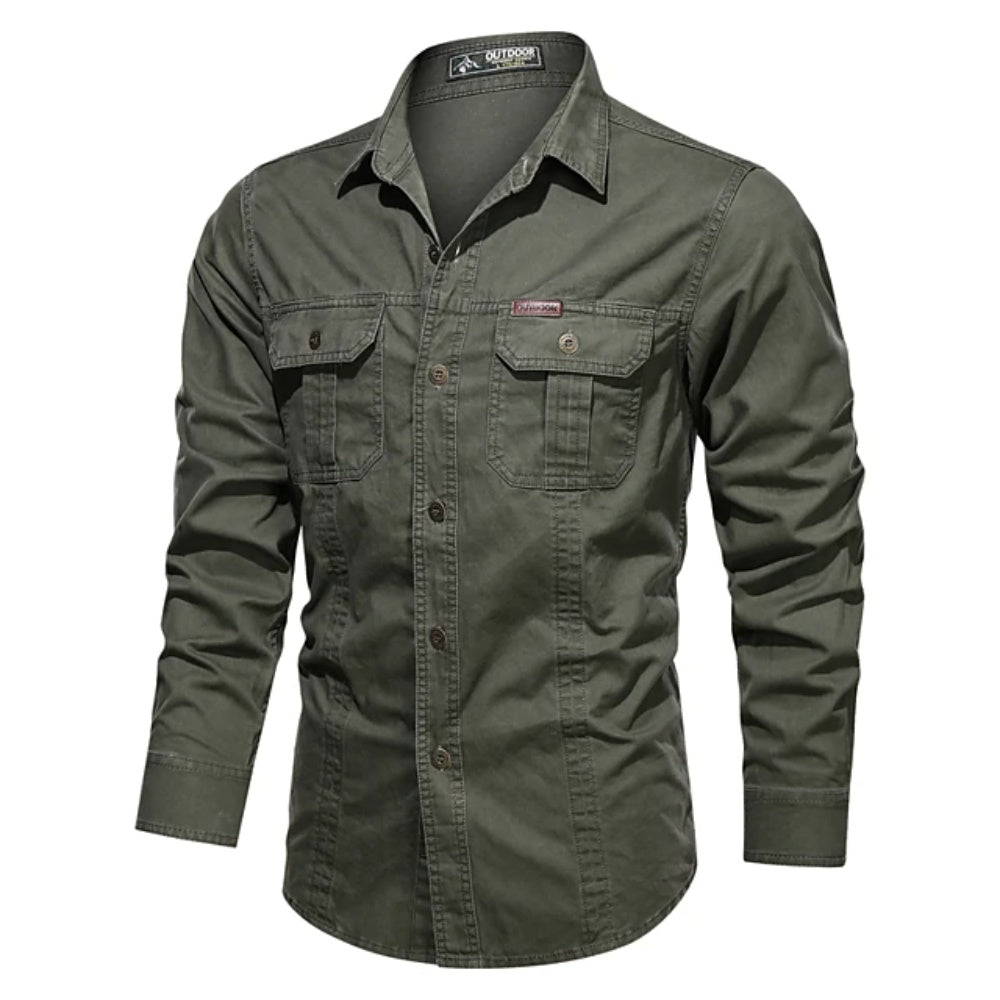 Shirt, Mens, Long Sleeve, Tdu Khaki, Lg, 72175