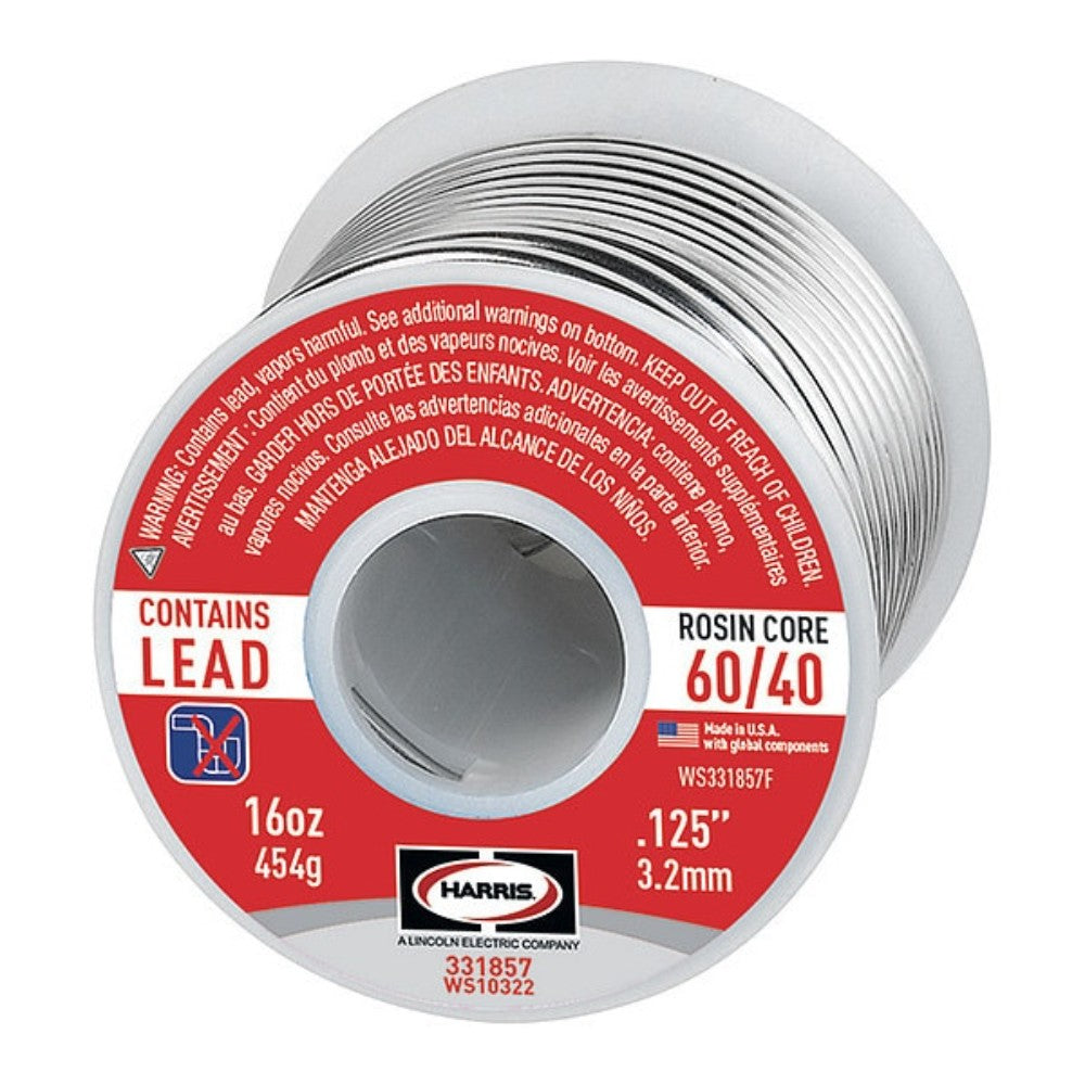 Solder, Lead-Tin Alloy, Rosin Core, 60/40, 0.125 Inch 331857