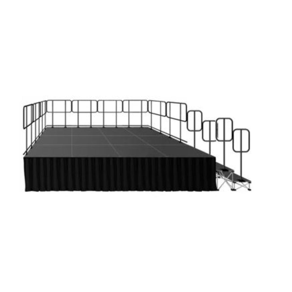 Stage, Portable, Gray, 12 X 16 X 2 Feet, ISTAGE1216GR24