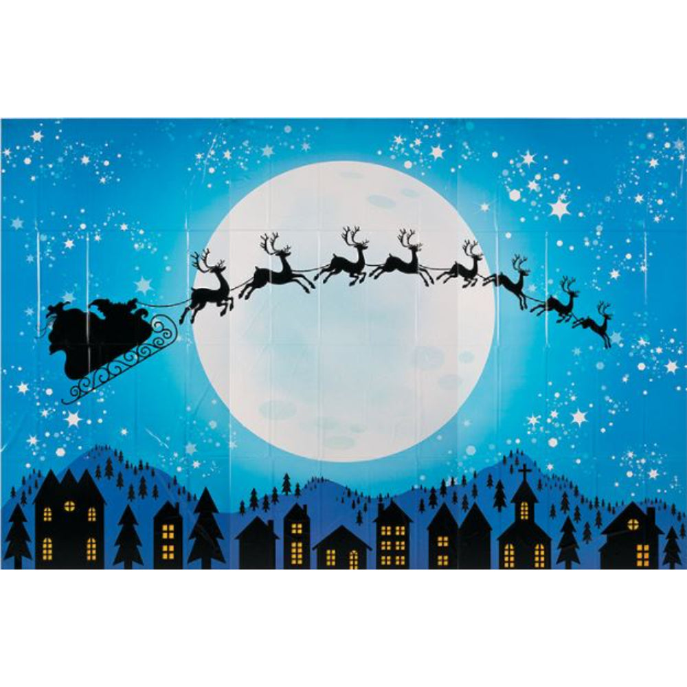 Santa & Reindeer Backdrop, #13748632