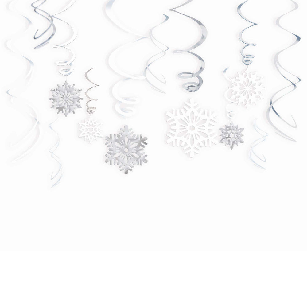 Snowflake Foil Swirl Danglers, DNGSFSD