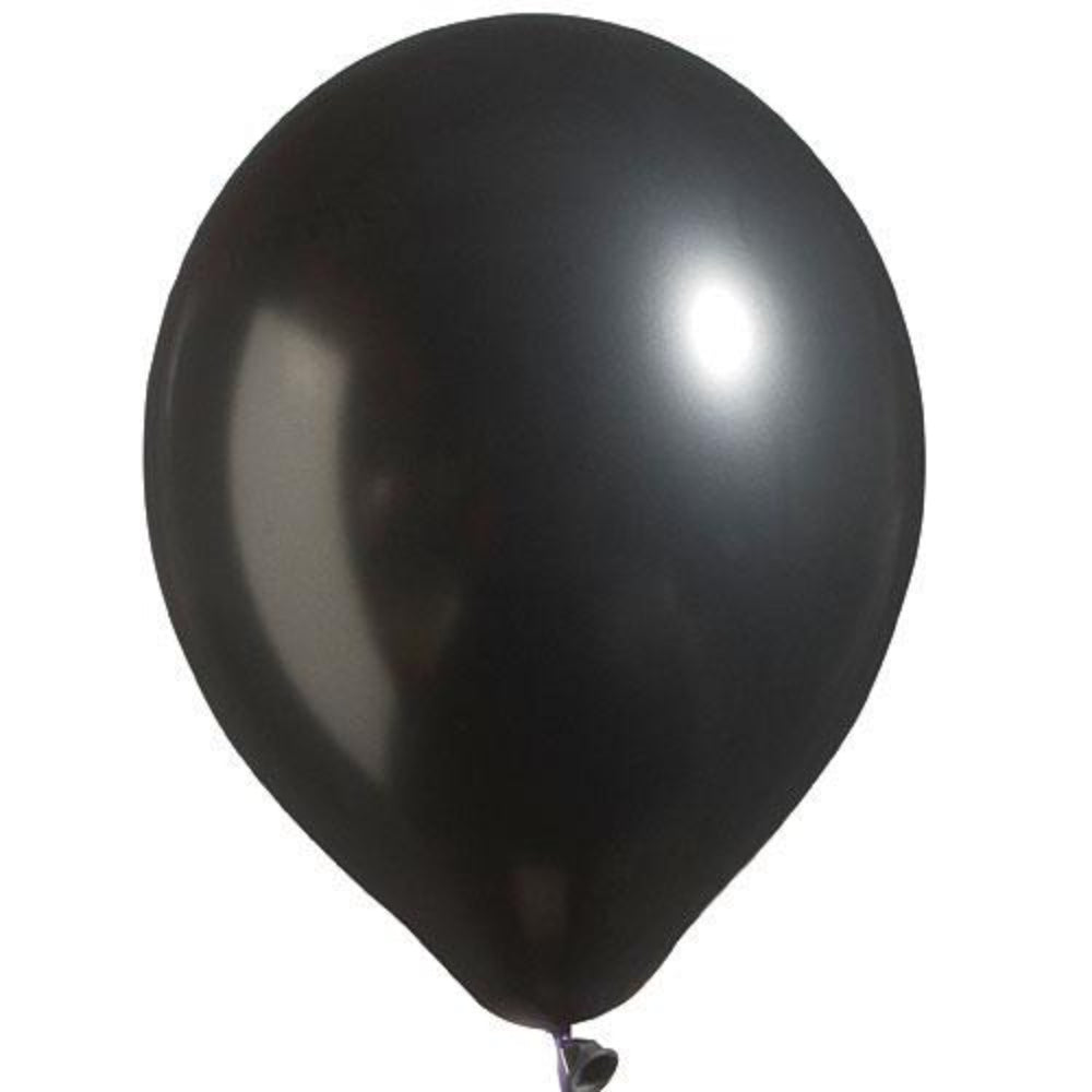 Black Metallic Latex Balloon, Pkg/100, BLM11-BLK-HDR