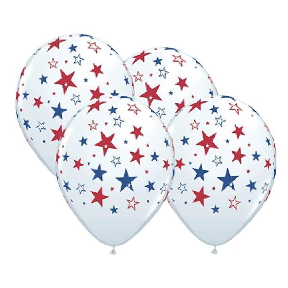Stars All-Around Balloons, Pkg/50, BL1RWB