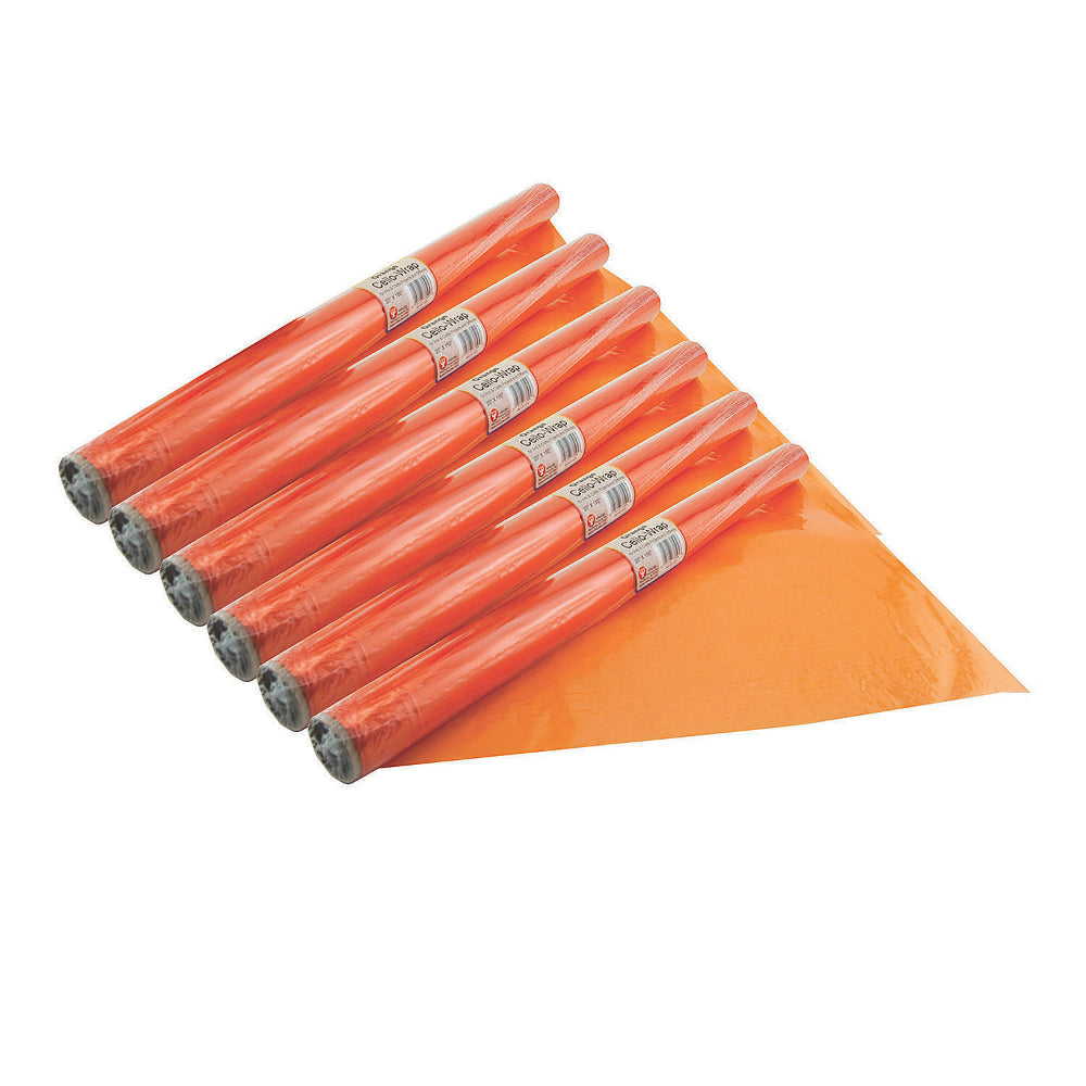 Hygloss® Cello-Wrap™ Roll, Orange, 6 Rolls, #13946093