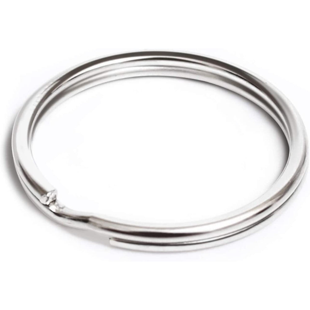 Lead Free Nickel Plated Steel Round Split Ring Key Rings - Bulk Pack Of 100-1" 25Mm Diameter, KR-25006