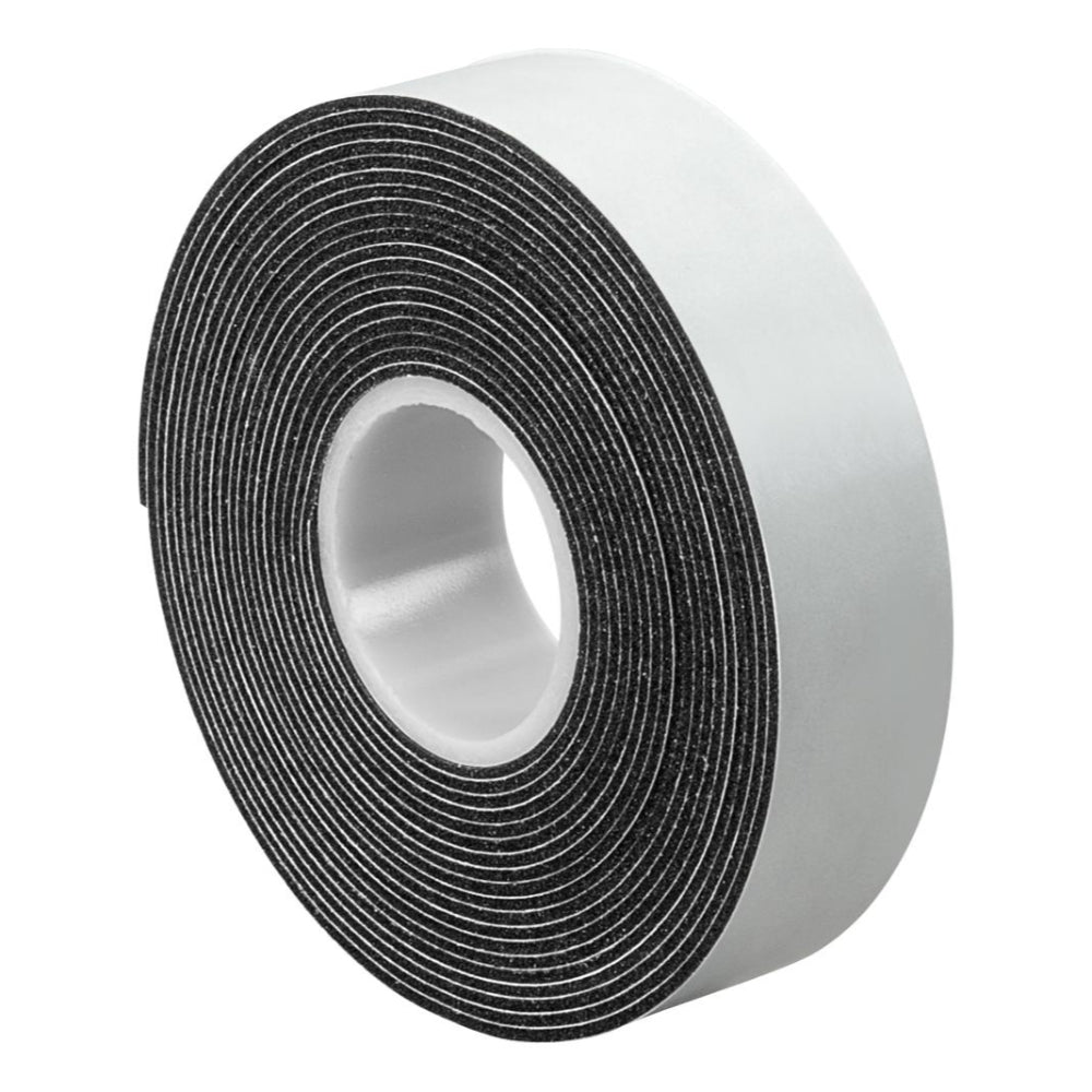 Tape, Pressure Sensitive Adhesive, Mounting, Rubber, Black, 1 Inches X 12.5 Yards, 70006913258