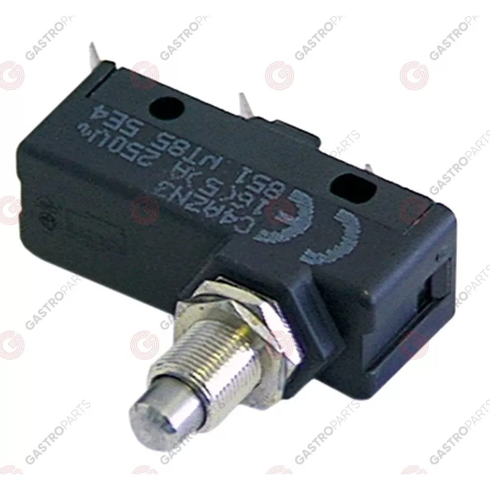 Microswitch with plunger thread M10x1 thread L 12mm 250V 16A 1CO 345032/X343015000