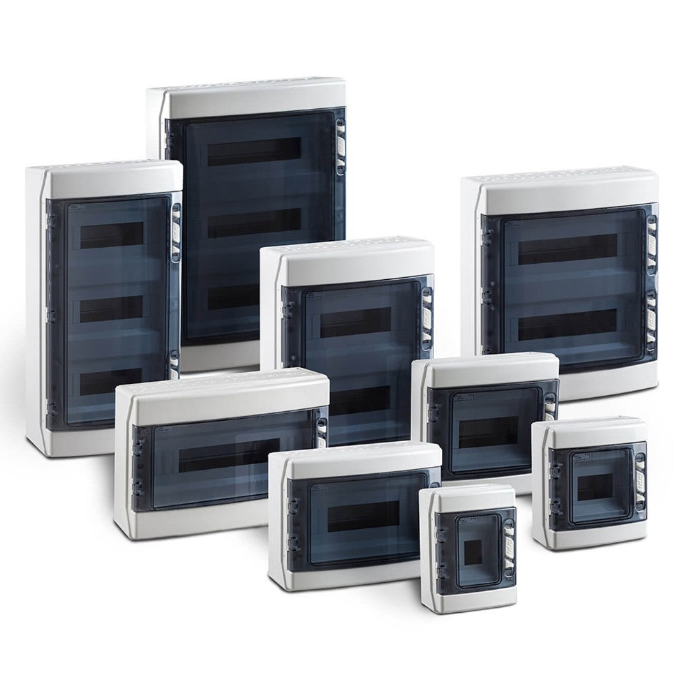 Panel, Power Distribution, Plastic Enclusure, 1X12In, Type 55S12, Grey W/ Transparent Window