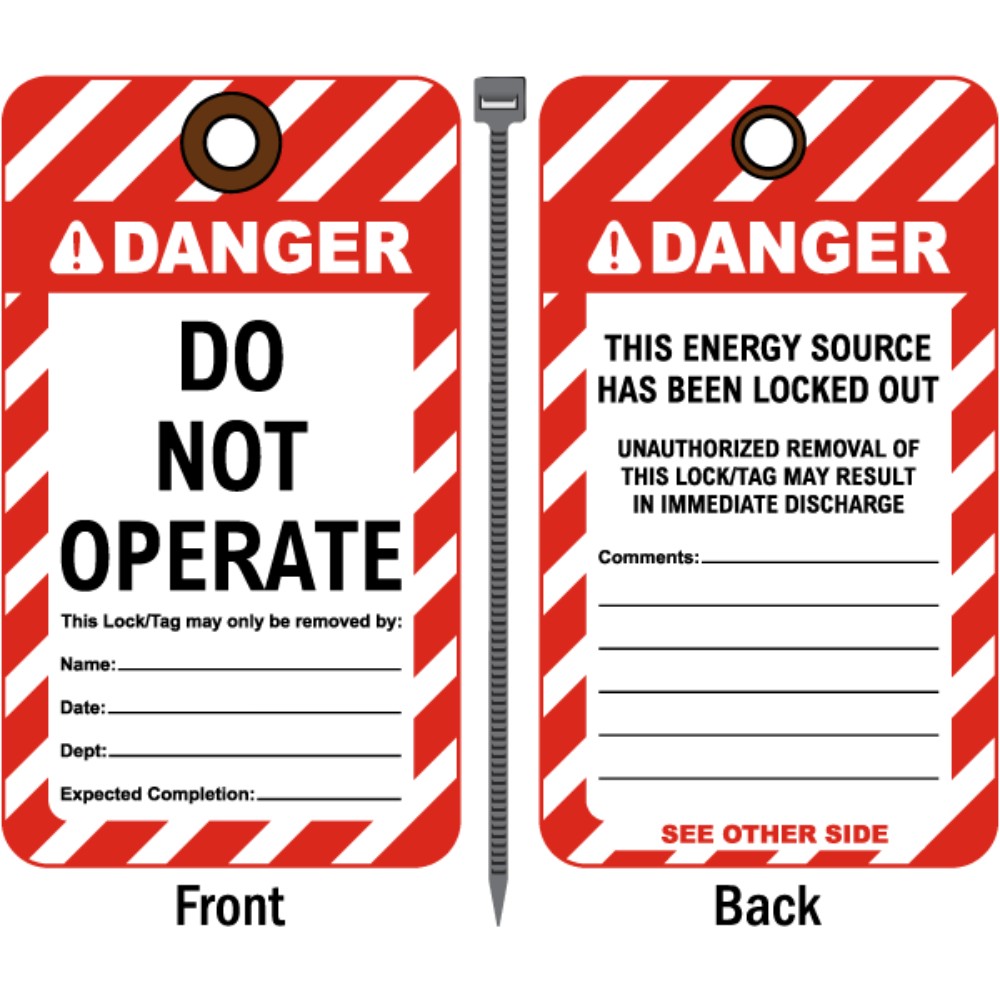 Tag, Instruction, Double Sided, Danger Do Not Operate, 3-1/4 X 5-5/8 Inches B5796