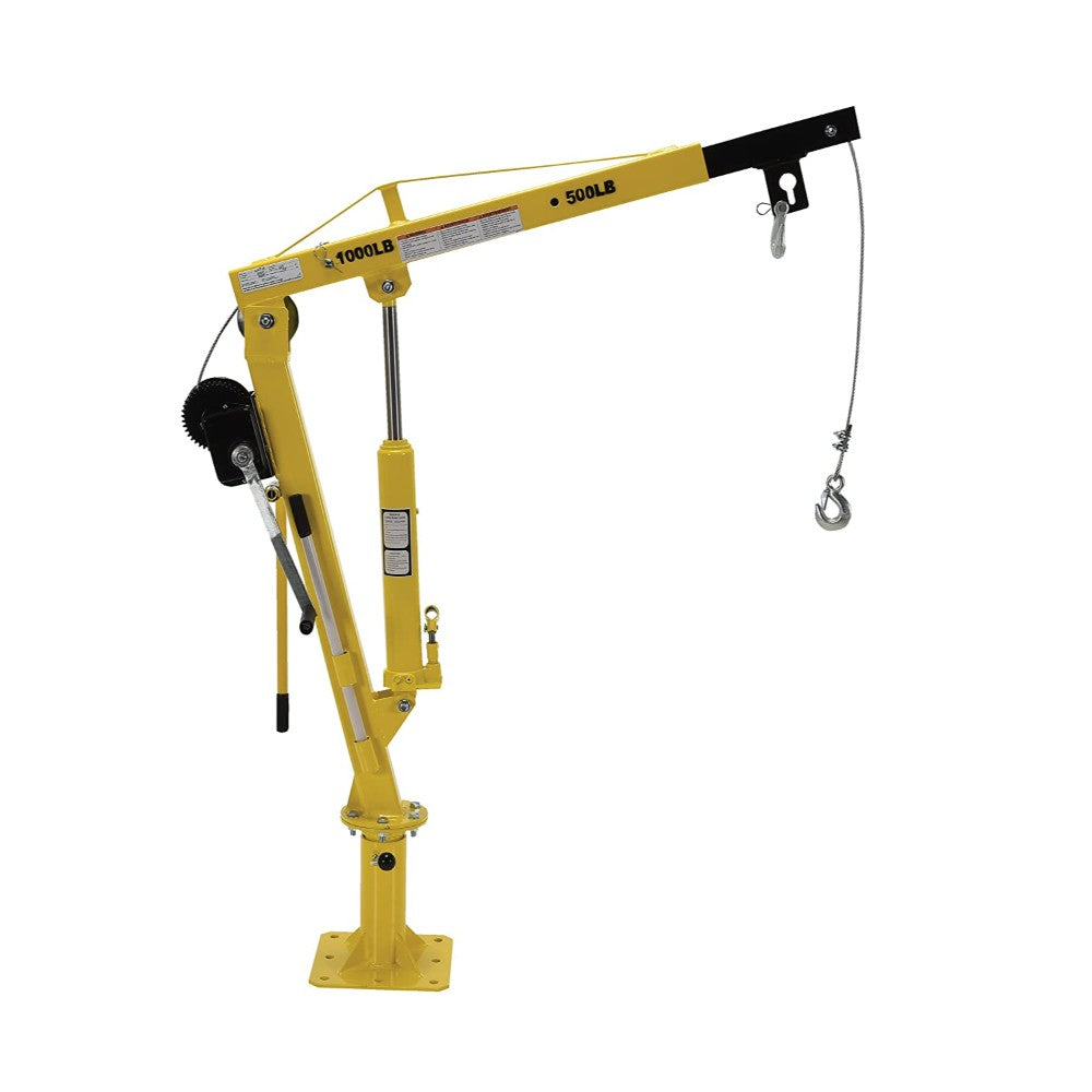 Crane, Jib, Winch Operated Pickup, 1000 Lb, Yellow, 44.5 X 24.5 X 13 Inches Wtj-2
