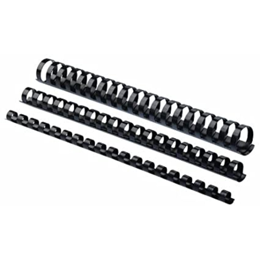 Fellowes Plastic Binding Combs, Round Back, 3/8", 55 Sheet Capacity, Black, 25 Pack  CRC52323