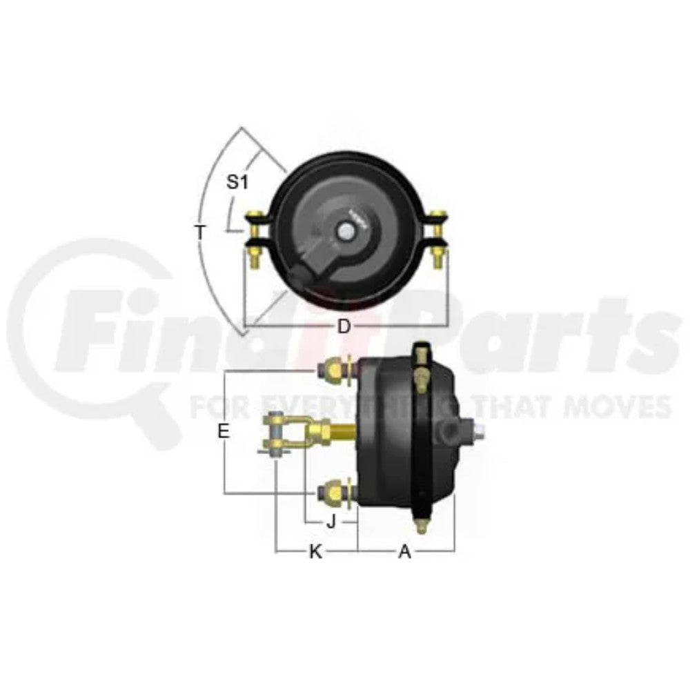 Chamber, Air Brake, Steel, 10 X 8.6 Inches Sc20L