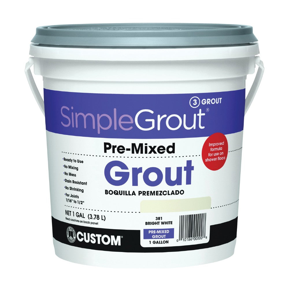 Grout, Sanded, White, 1 Gallon Pmg3811-2, F2120