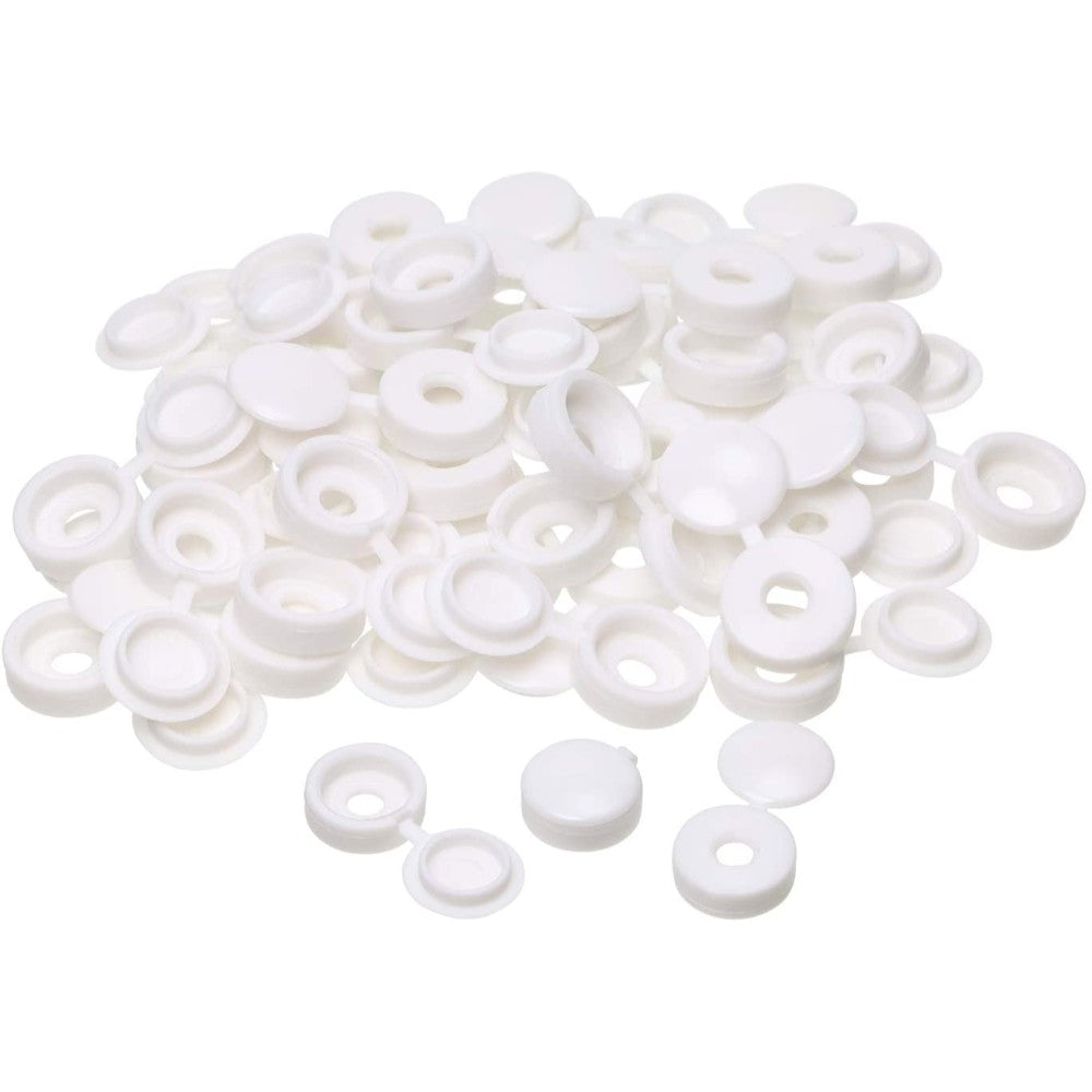 Mini Skater White Nylon Screw Cap Hinged Fold Over Caps Rubber Dust Washer Flip Tops Mini Skater White Nylon Screw Cap