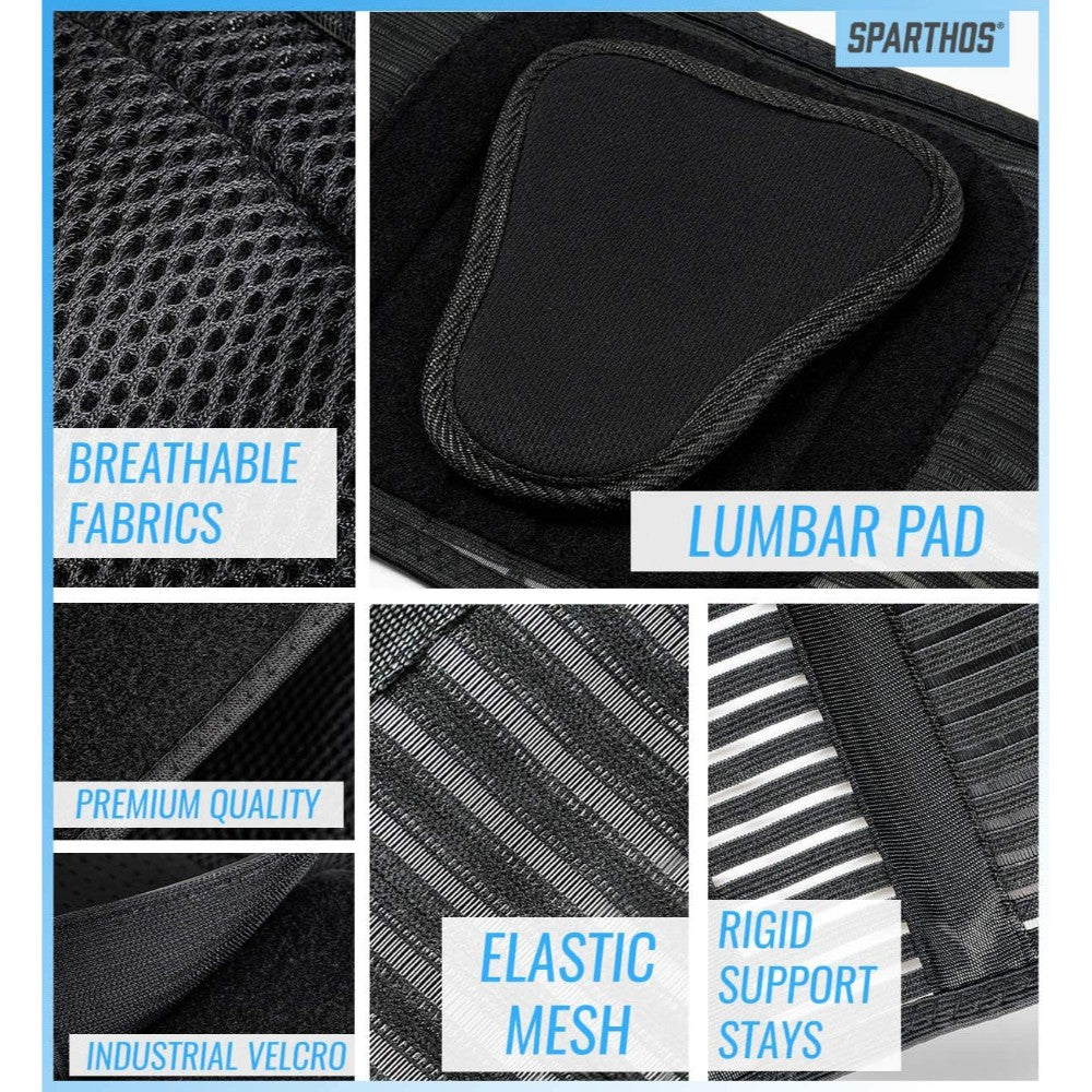 Back Brace by Sparthos - Immediate Relief for Back Pain, Herniated Disc, Sciatica, Scoliosis and more! 8541800824