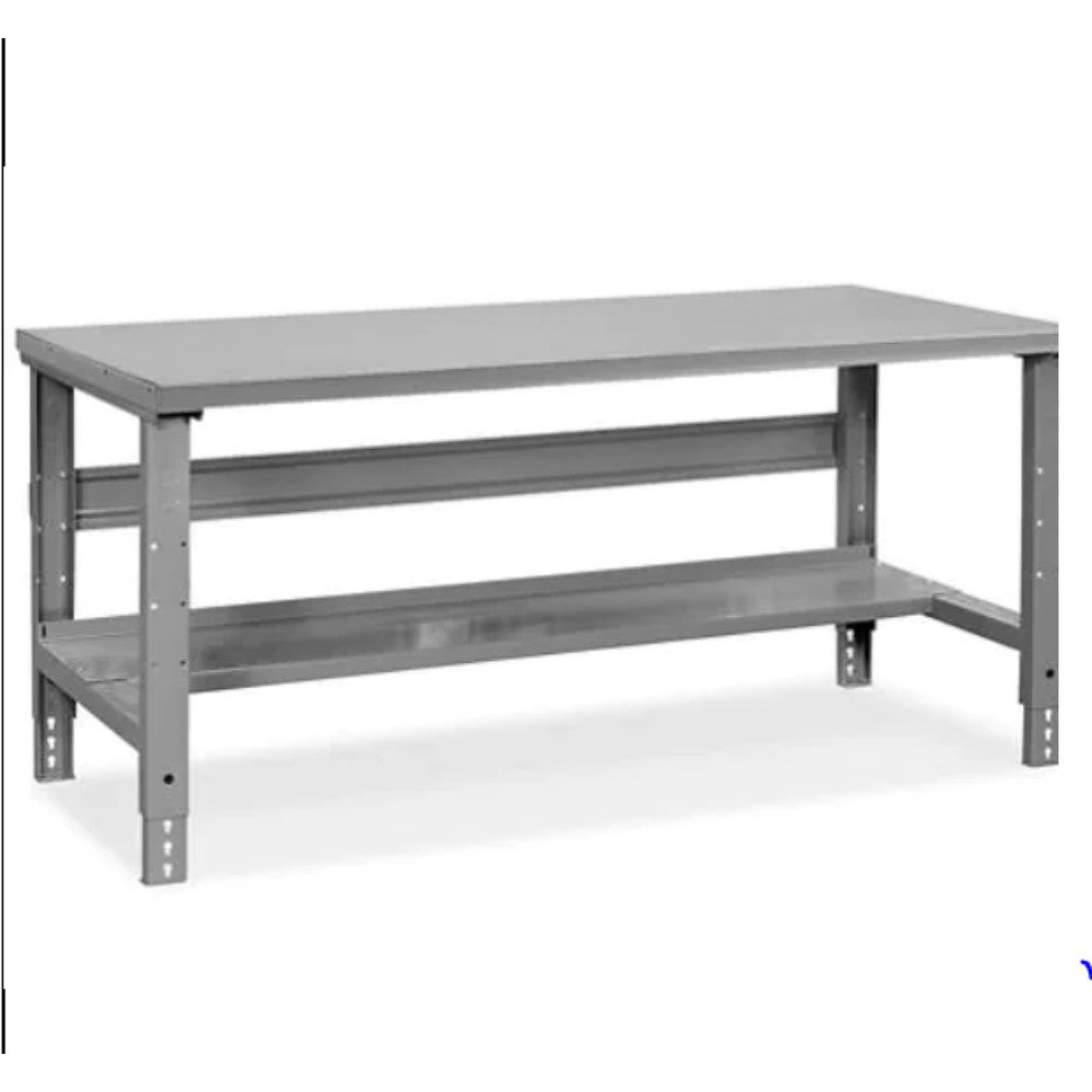 Table, Work, W/Bottom Shelf, Steel, 72 X 36 Inches H-1138-Steel