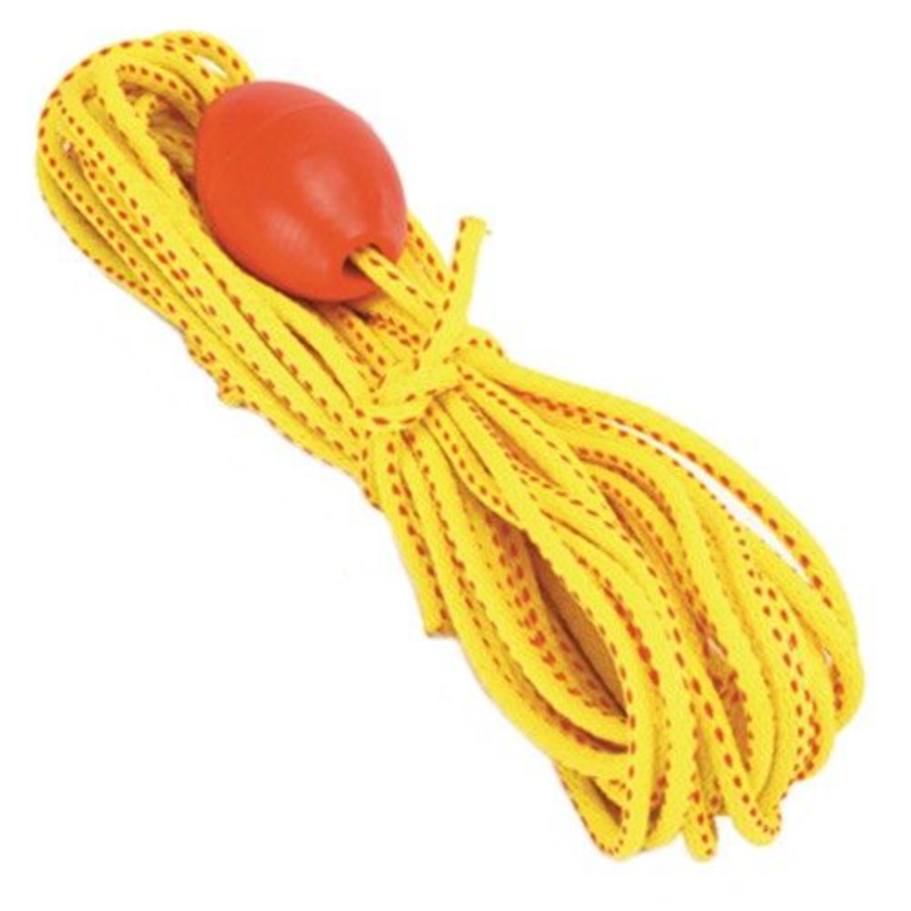 Throw Rope, Ring Buoy, W/ Lemon, Marine Polypro, Yellow, 50 Feet 916