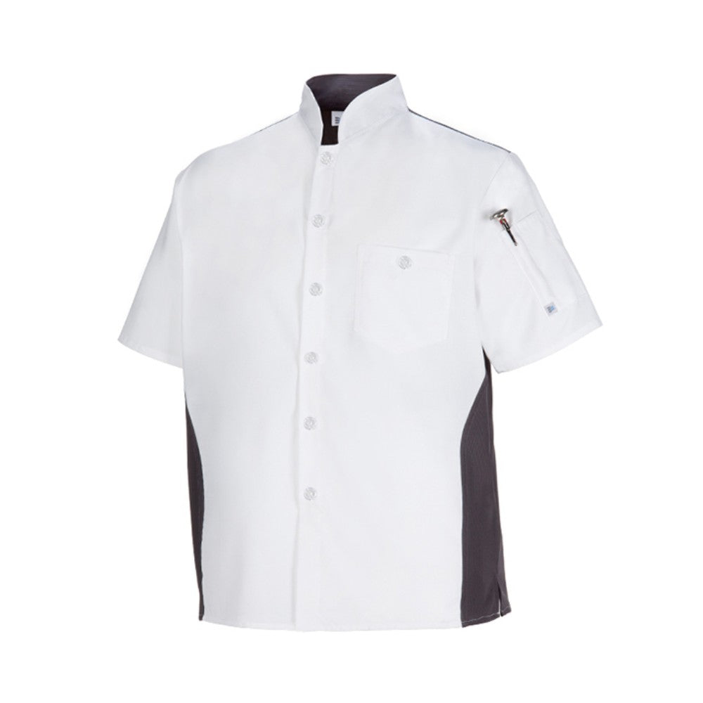 Shirt, Chef's, Poly/Cotton, White & Charcoal, Med 545