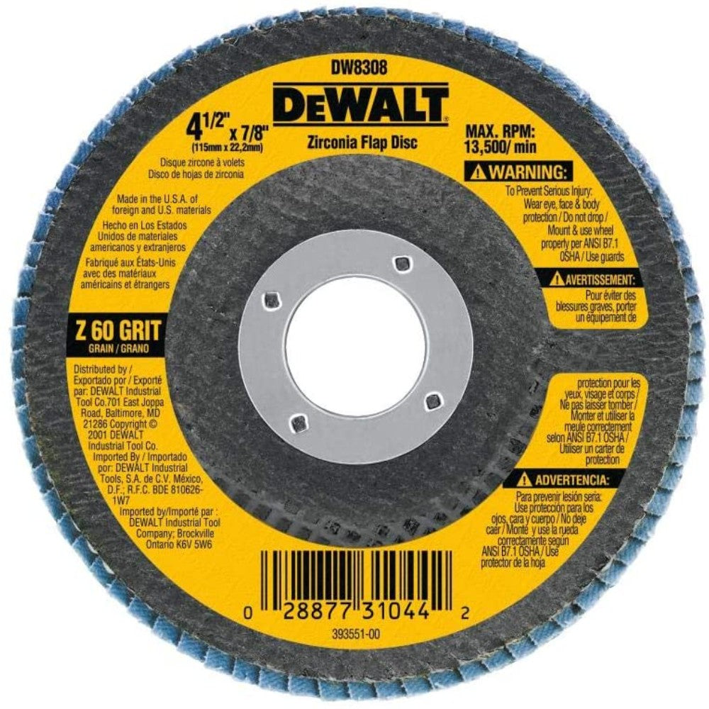 Blade, Metal, Flap Type, 4-1/2" X 7/8", 60 Grit Dw8308