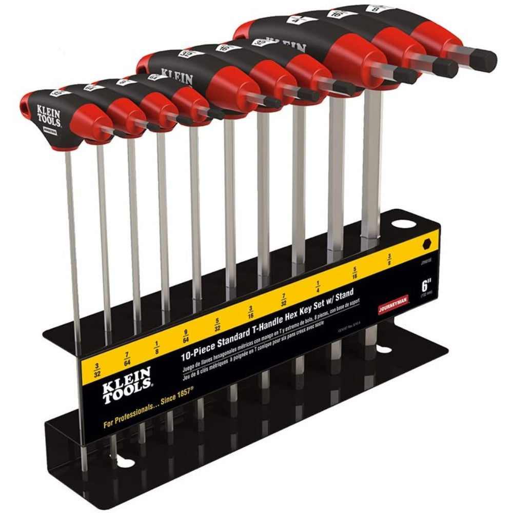 Key Set, Socket Head Screw, T-Handle, W/Stand, Steel, 9 Inches, 10 Pieces Jth910E
