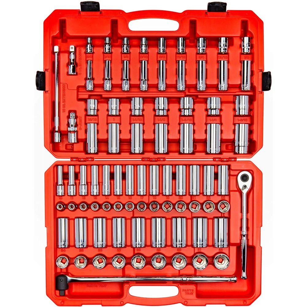 Socket Set, Socket Wrench, 6 Point, 1/2 Inch, 84 Pieces Skt25302