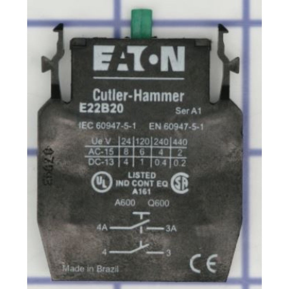 Contact Block, 10 A, 600 V, 2 Pole E22B20